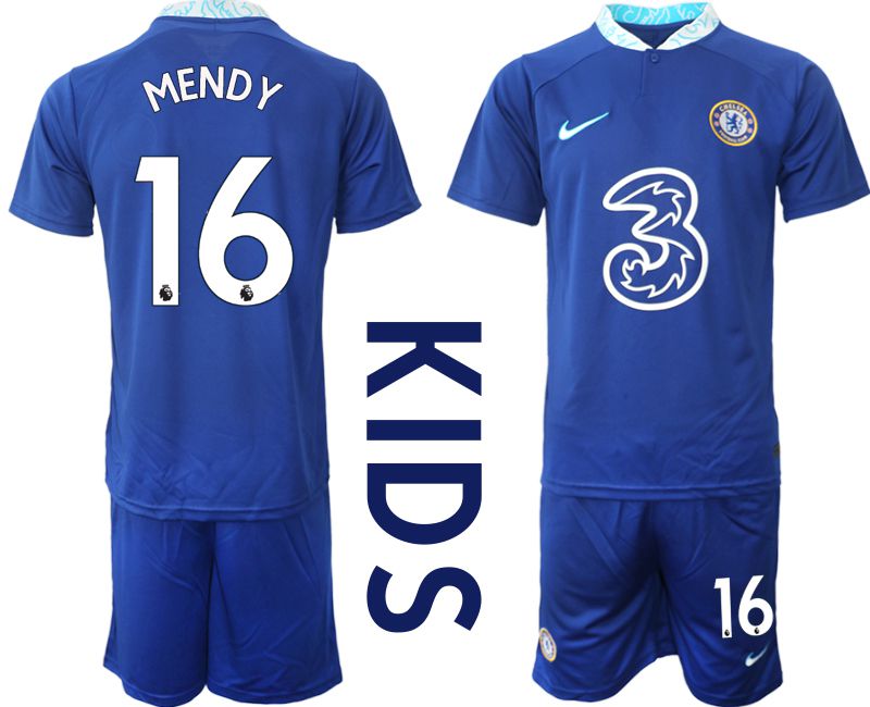 Youth 2022-2023 Club Chelsea FC home blue 16 Soccer Jersey